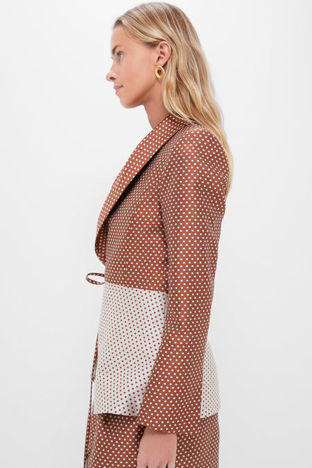 Brown and Cream Rapt Attention Blazer