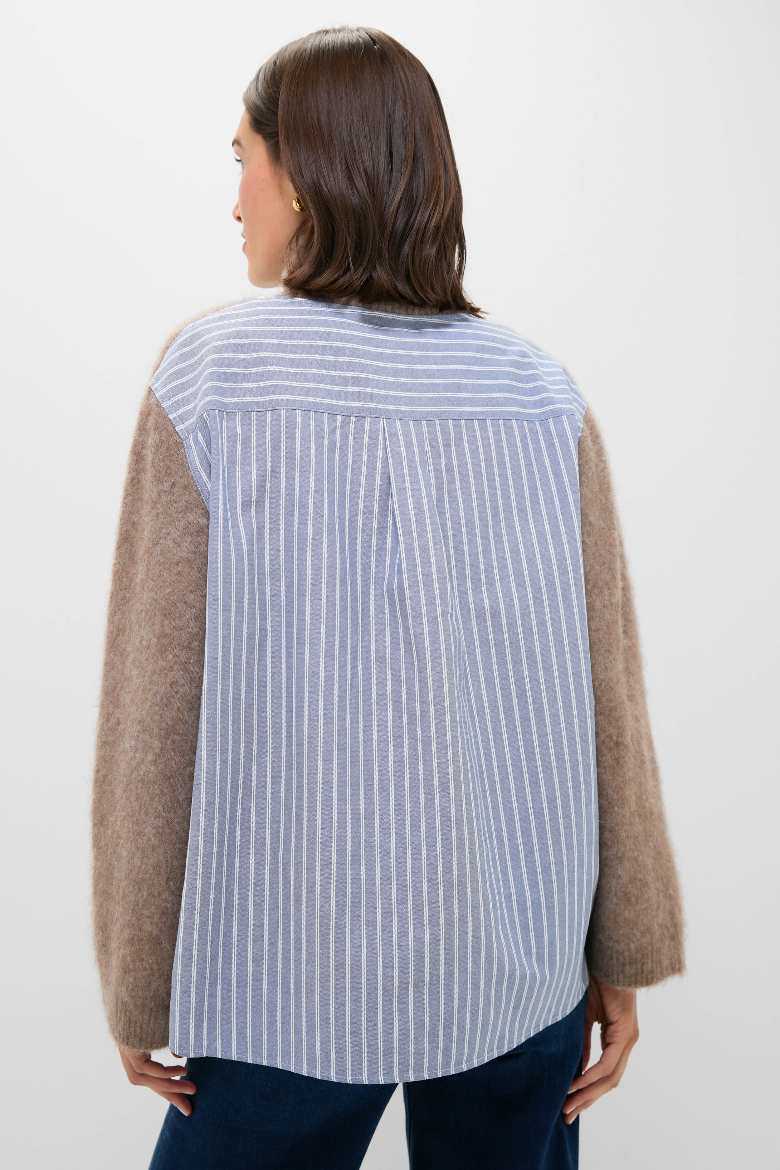 Camel Mallory Combo Knit Turtleneck Sweater