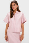 Light Pink Dupioni Trapunto Stitch Sofia Shirt