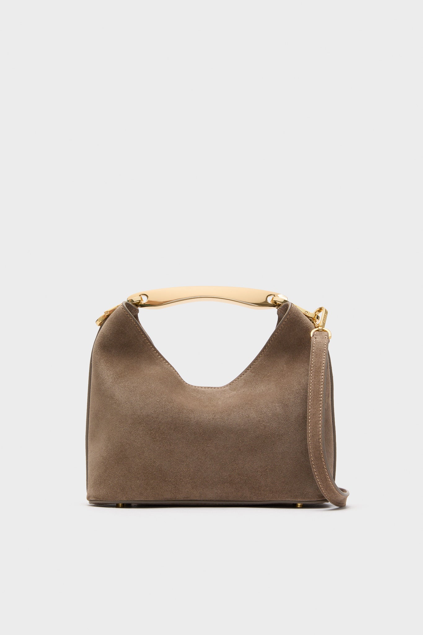 Taupe Suede Small Boomerang Bag