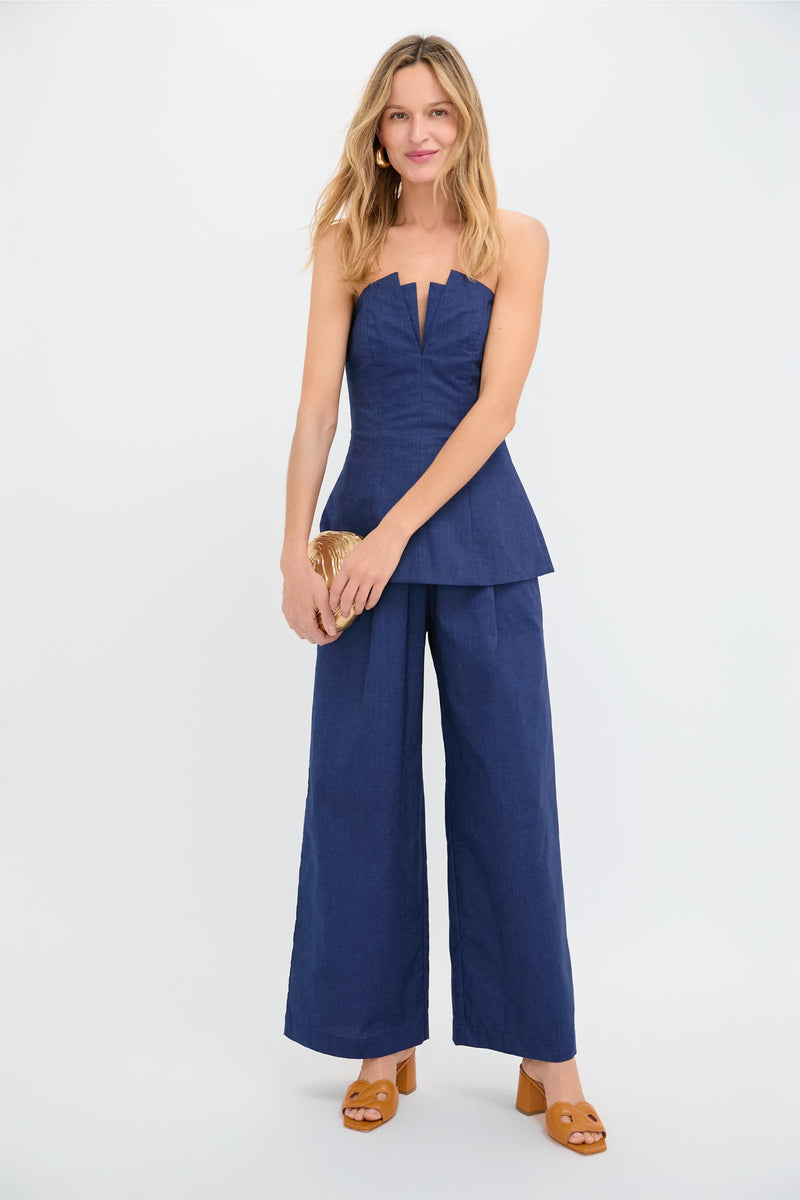 Navy Denim Panca Pants