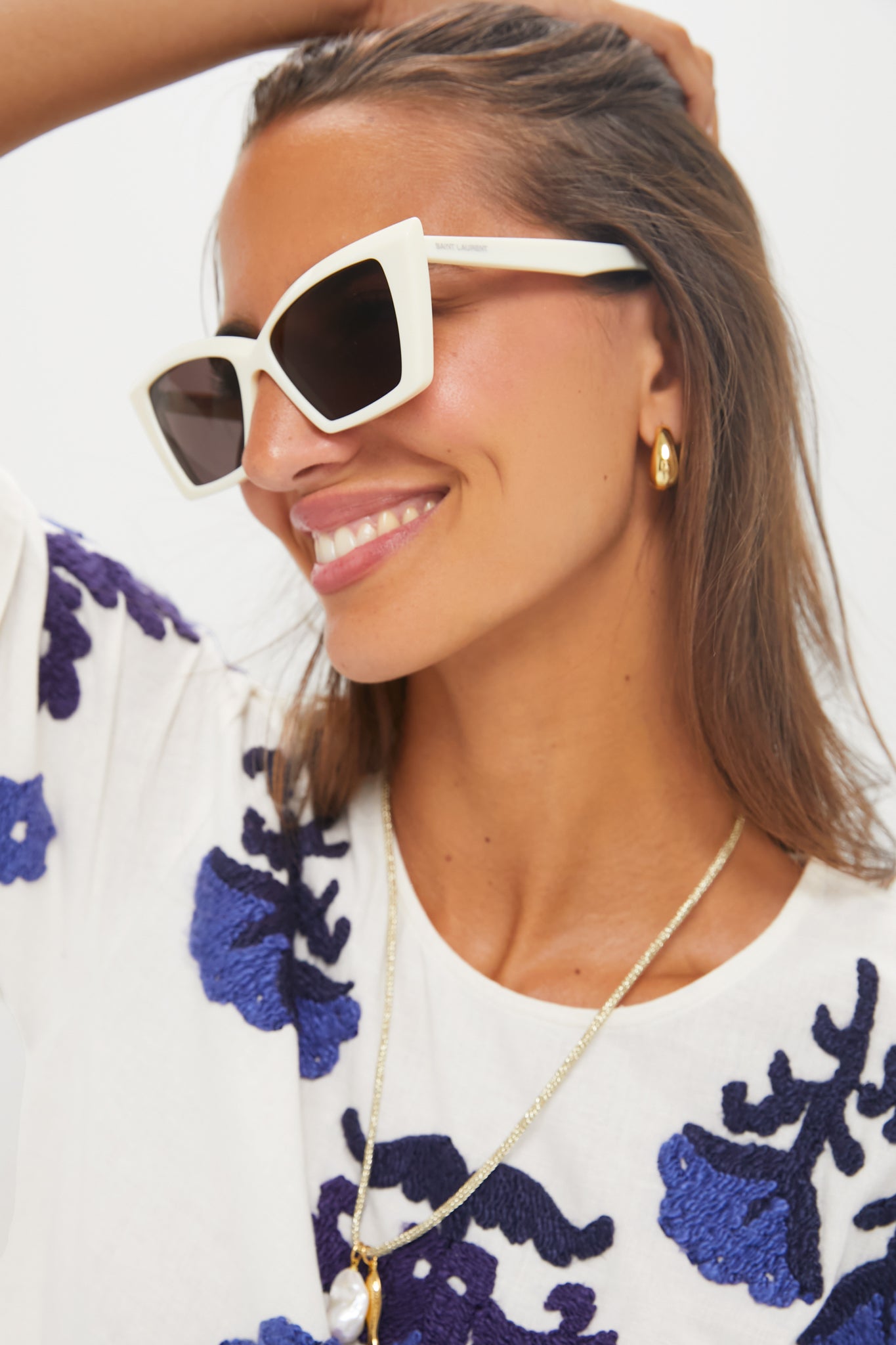 Ivory New Wave Cat Eye Sunglasses