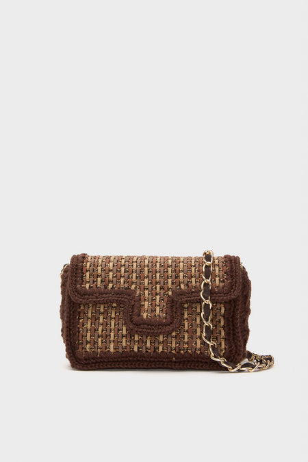 Brown Woven Crossbody