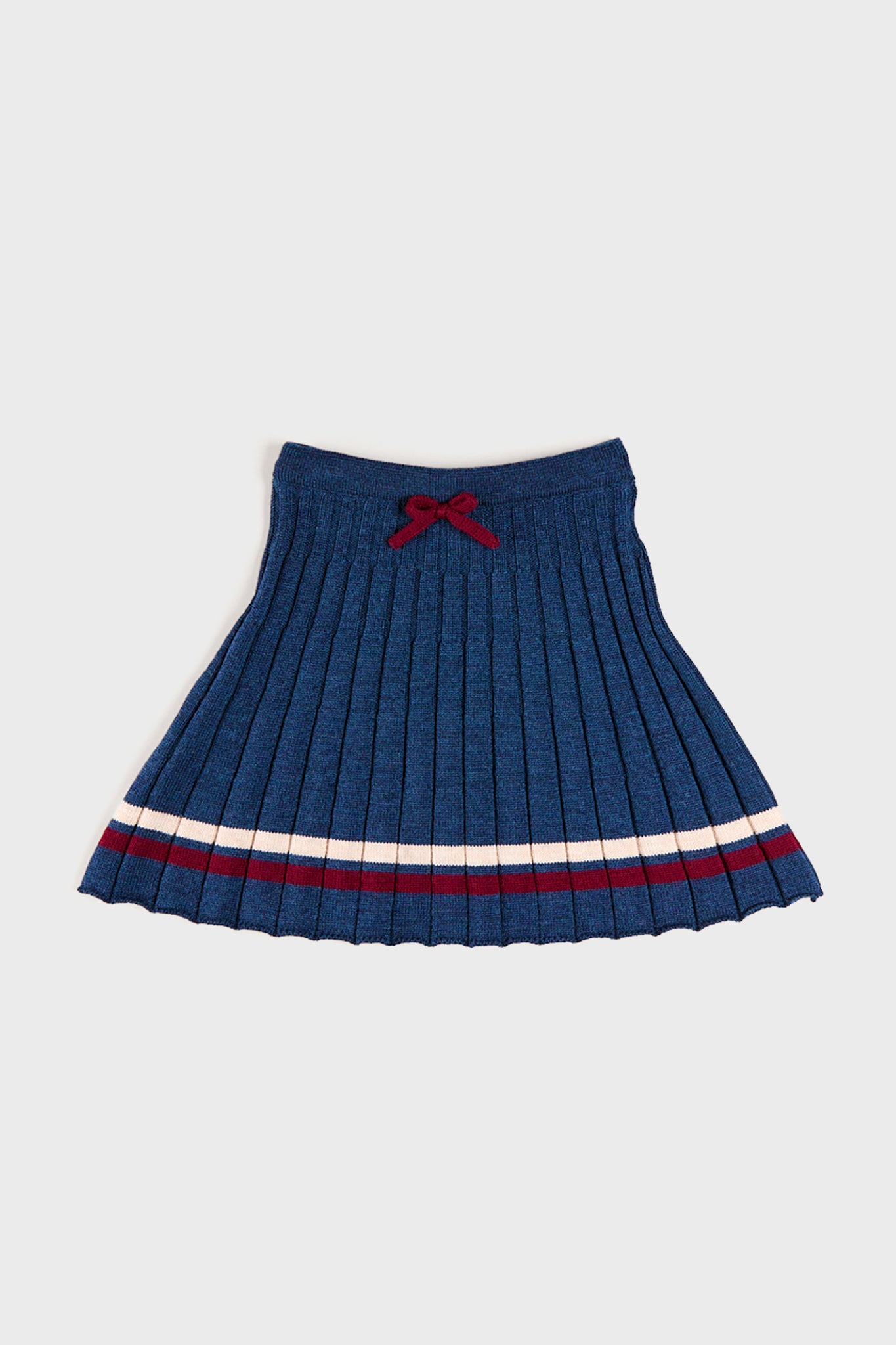 Pleated Knit Skirt in Navy