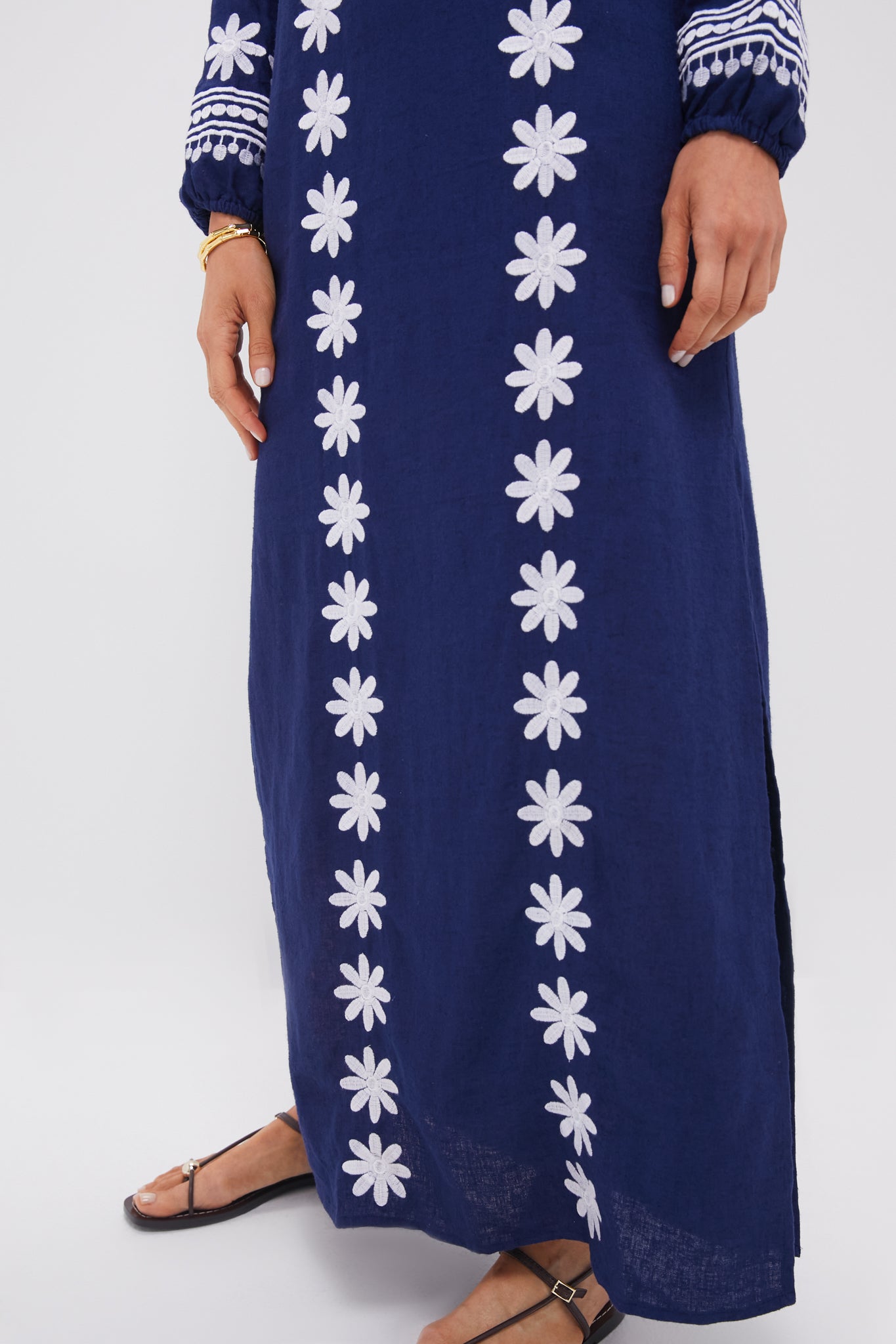 Navy Embroidered Caftan