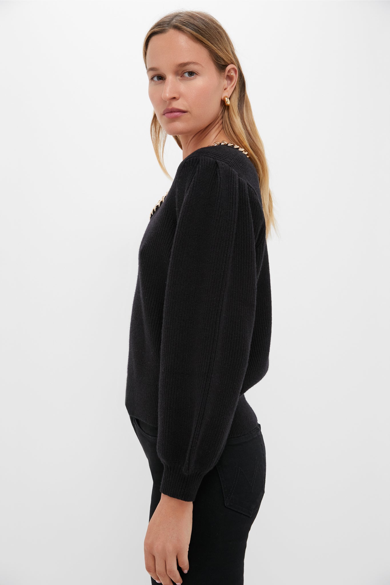 Black & Gold Chain Blythe Sweater