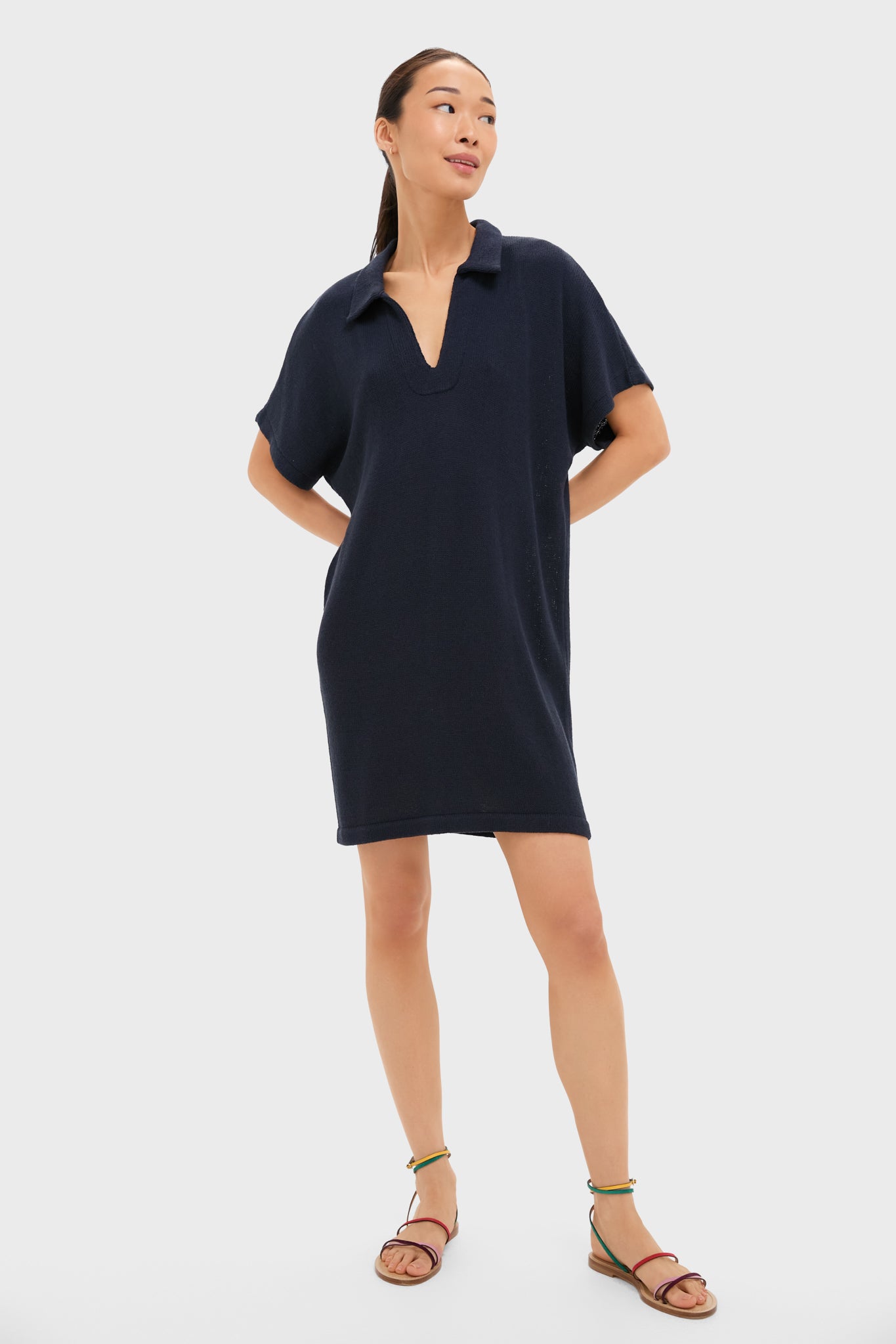 Navy Maren Mini Polo Dress