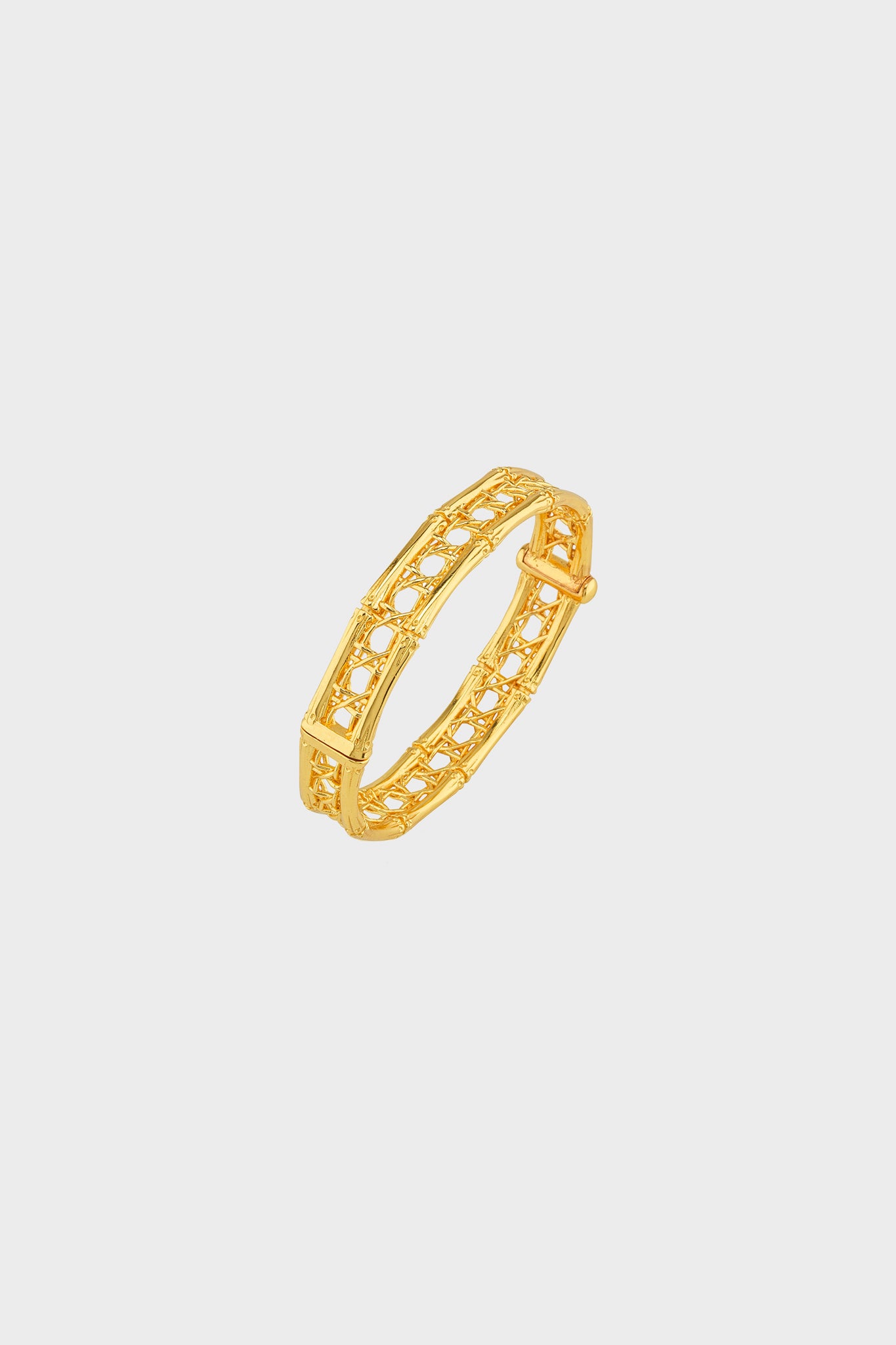 Gold Veranda Caning Hinged Bangle