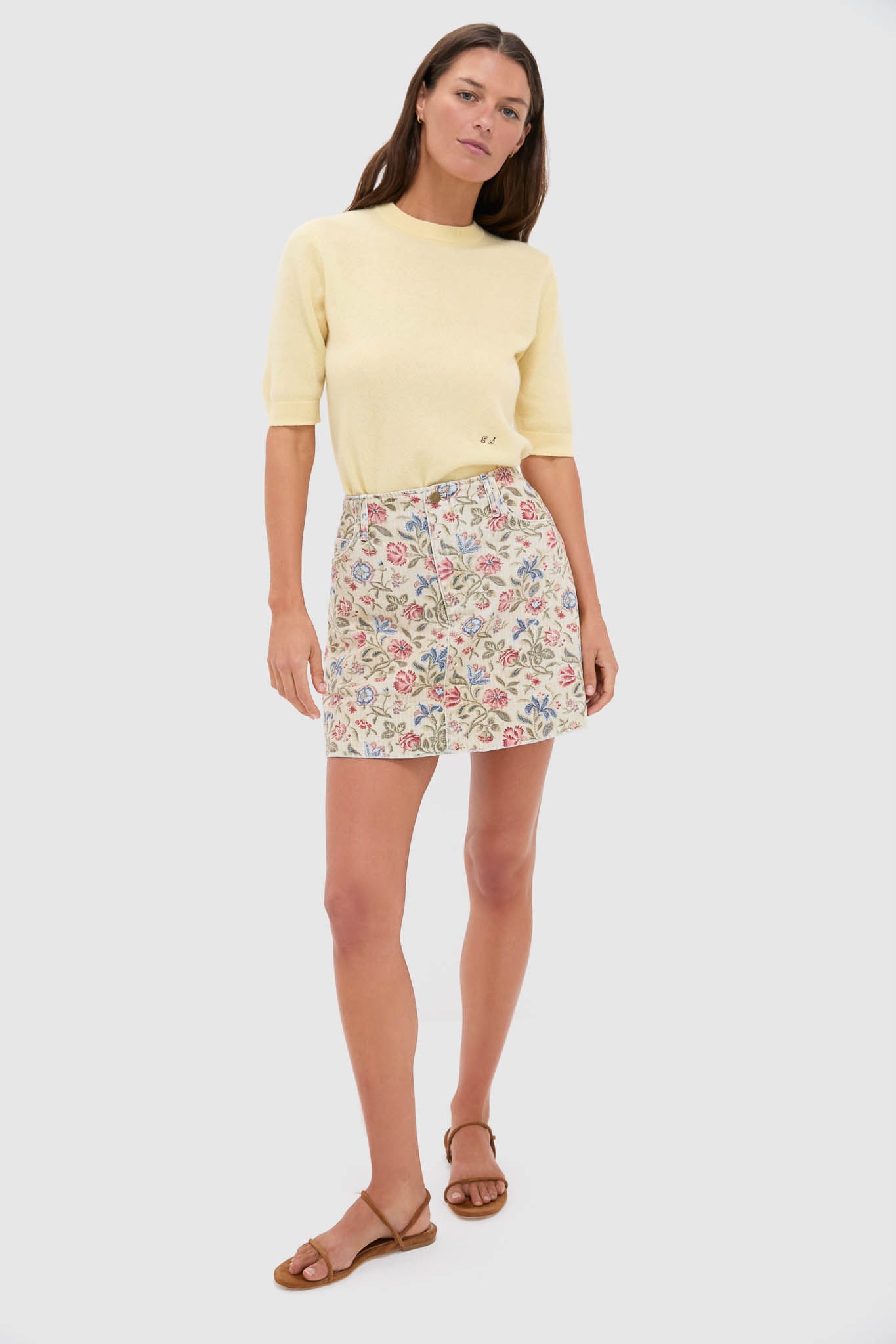 Dianthus Floral Denim Morrow Mini Skirt | Tuckernuck