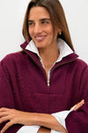 Oxblood Boucle High-Neck Poncho