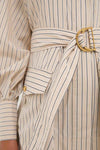 Almond Stripe Memento Utility Mini Dress