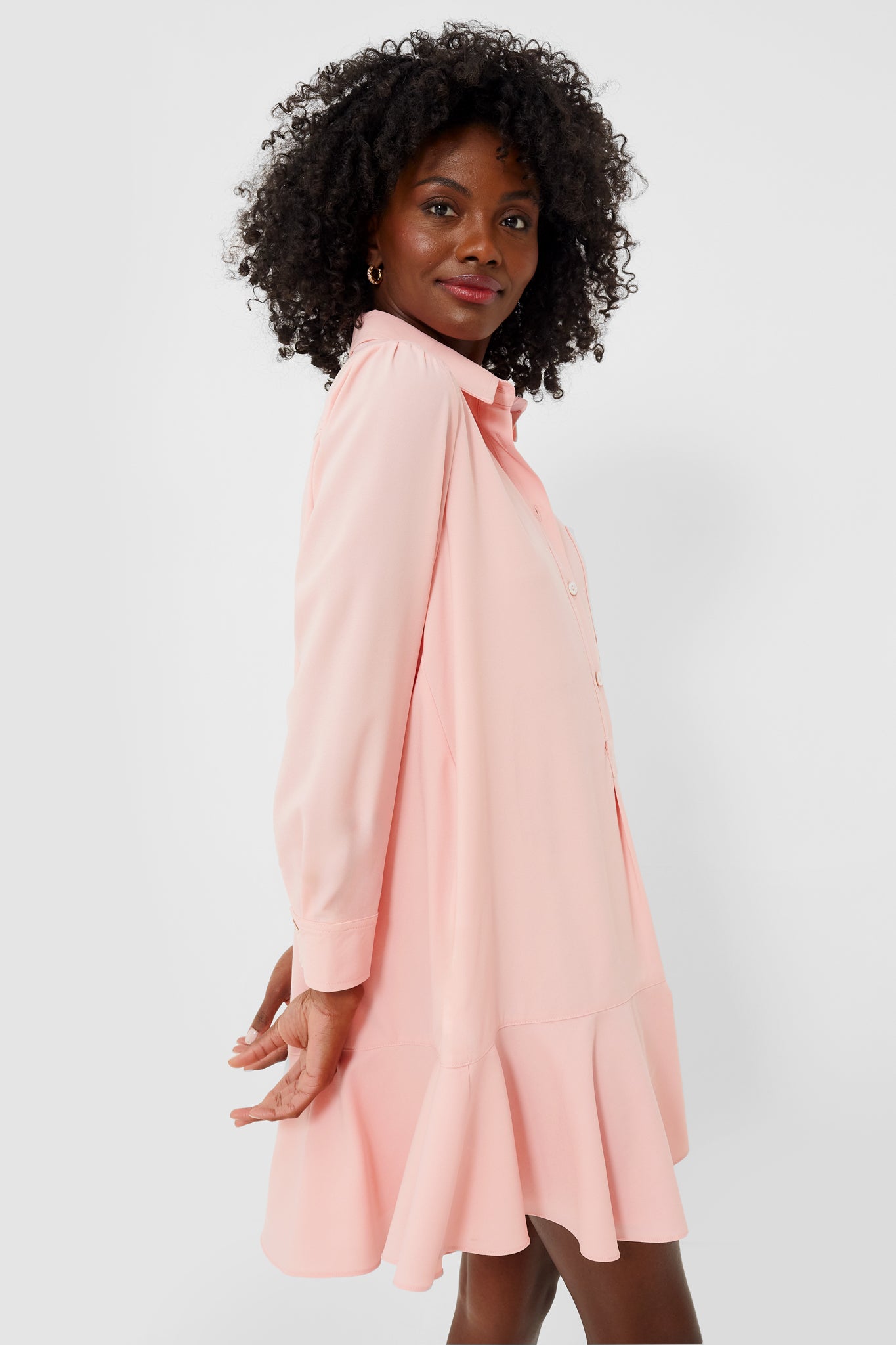 Bermuda Powder Pink Crepe Callahan Shirt Dress | Tuckernuck