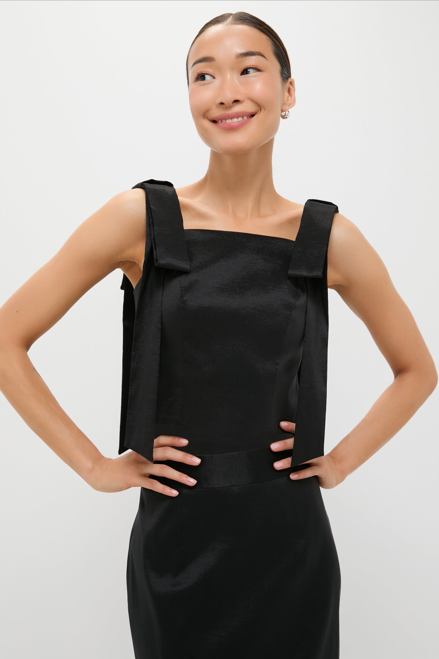 Black Taffeta Greer Top