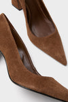 Pecan Brown Suede Eleanor Heels