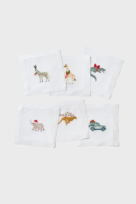 Party Animal Holiday Cocktail Napkins (Set of 6)