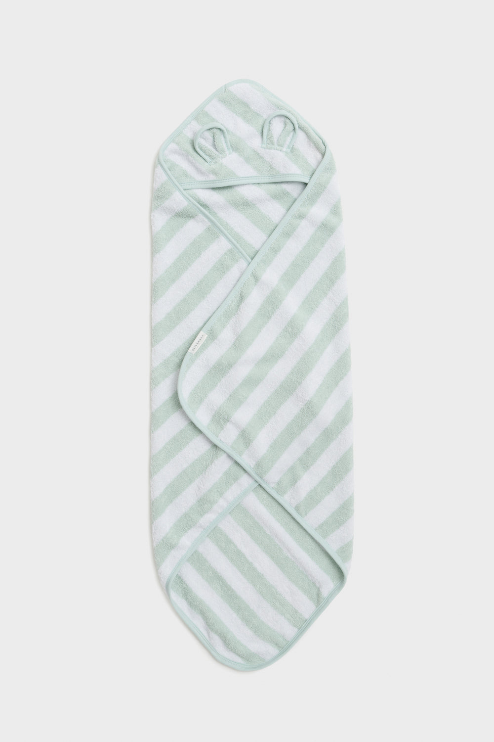 Pastel Green Stripe Baby Critter Towel Wrap