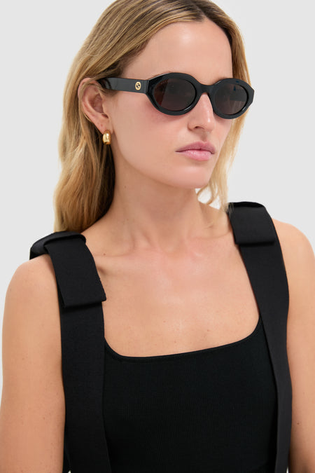 Black GG Logo Sunglasses