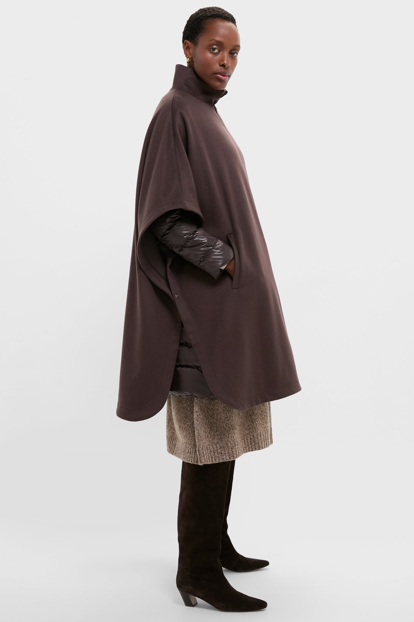 Fondente Luxury Wool and Nylon Ultralight Oversized Coat