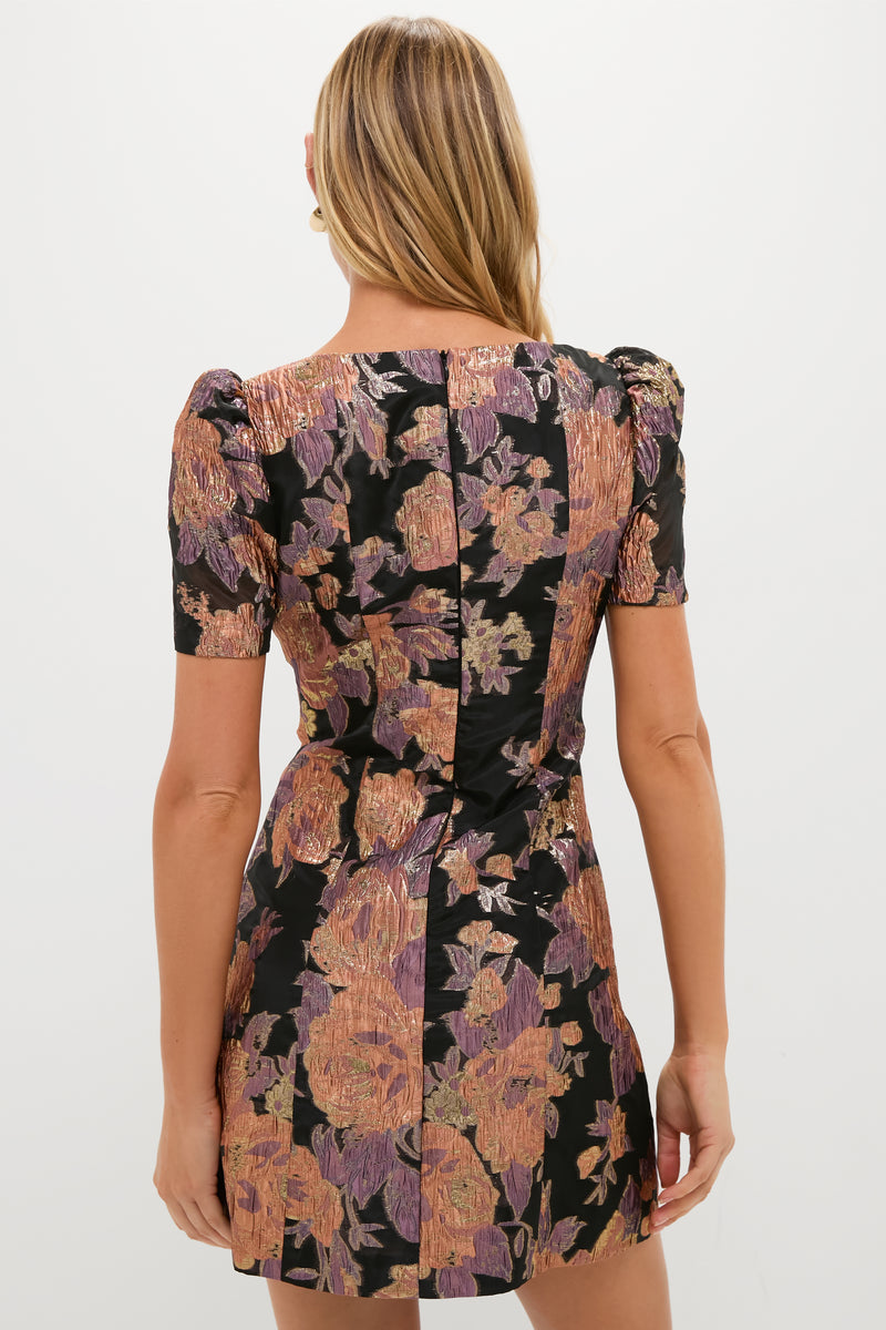 Black & Russet Jacquard Winthrop Mini Dress