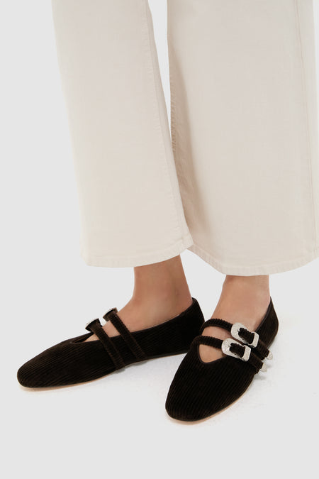 Chocolate Corduroy Claudia Slippers