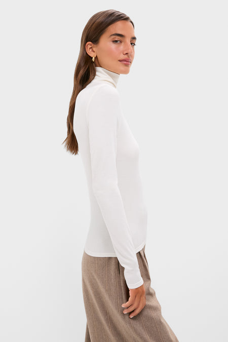 Ivory Lightweight Ribbed Topanga Turtleneck