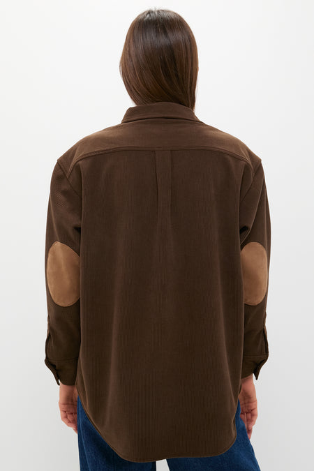 Brown Corduroy Fleece Lined Banks Shirt Jacket