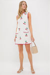 Bright White Cherry Crochet Wynn Mini Dress
