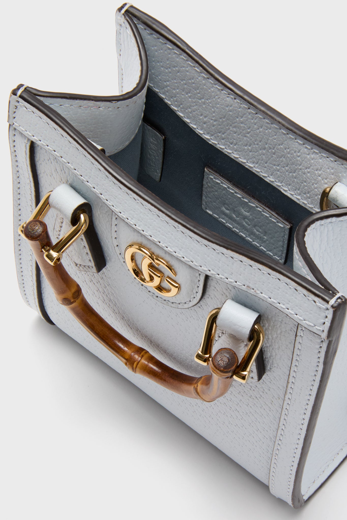Gucci Light Blue Diana Bamboo Handle Mini Chain Tote