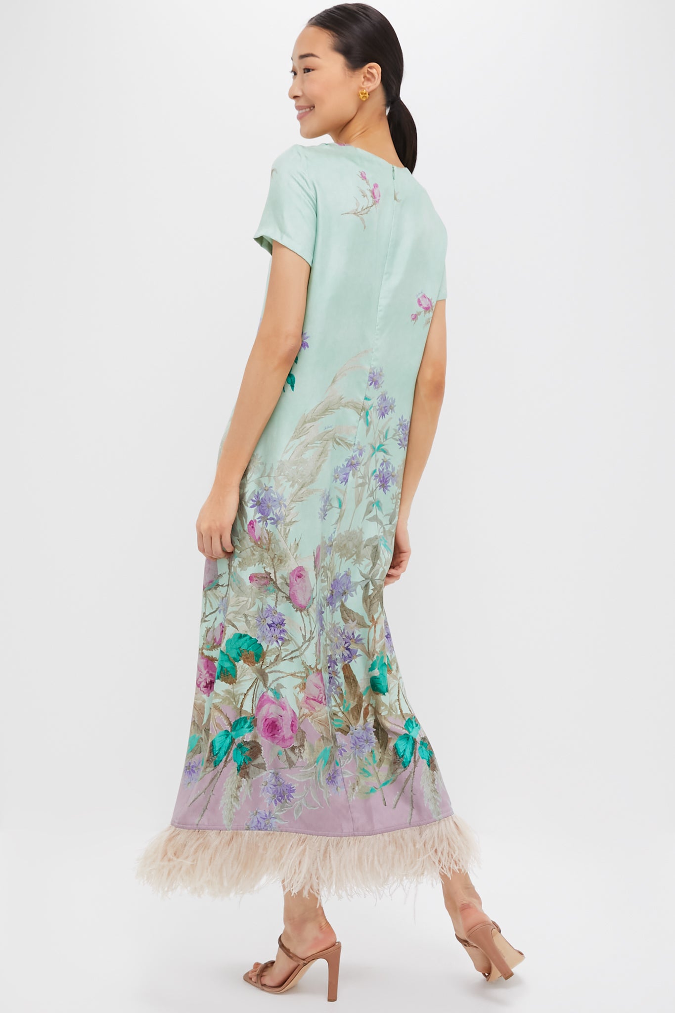 Heath Placee Swing Dress with Feathers