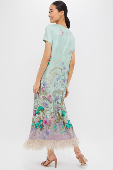 Heath Placee Swing Dress with Feathers