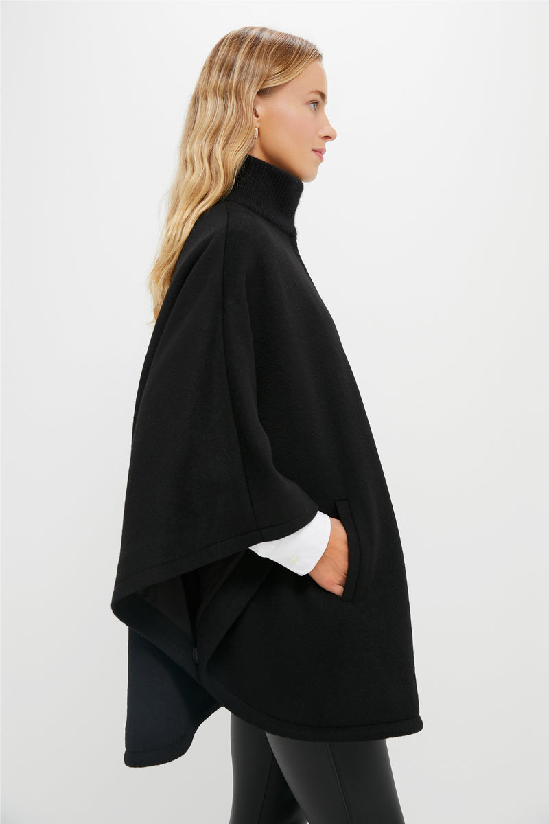 Black Full Zip Huntington Poncho