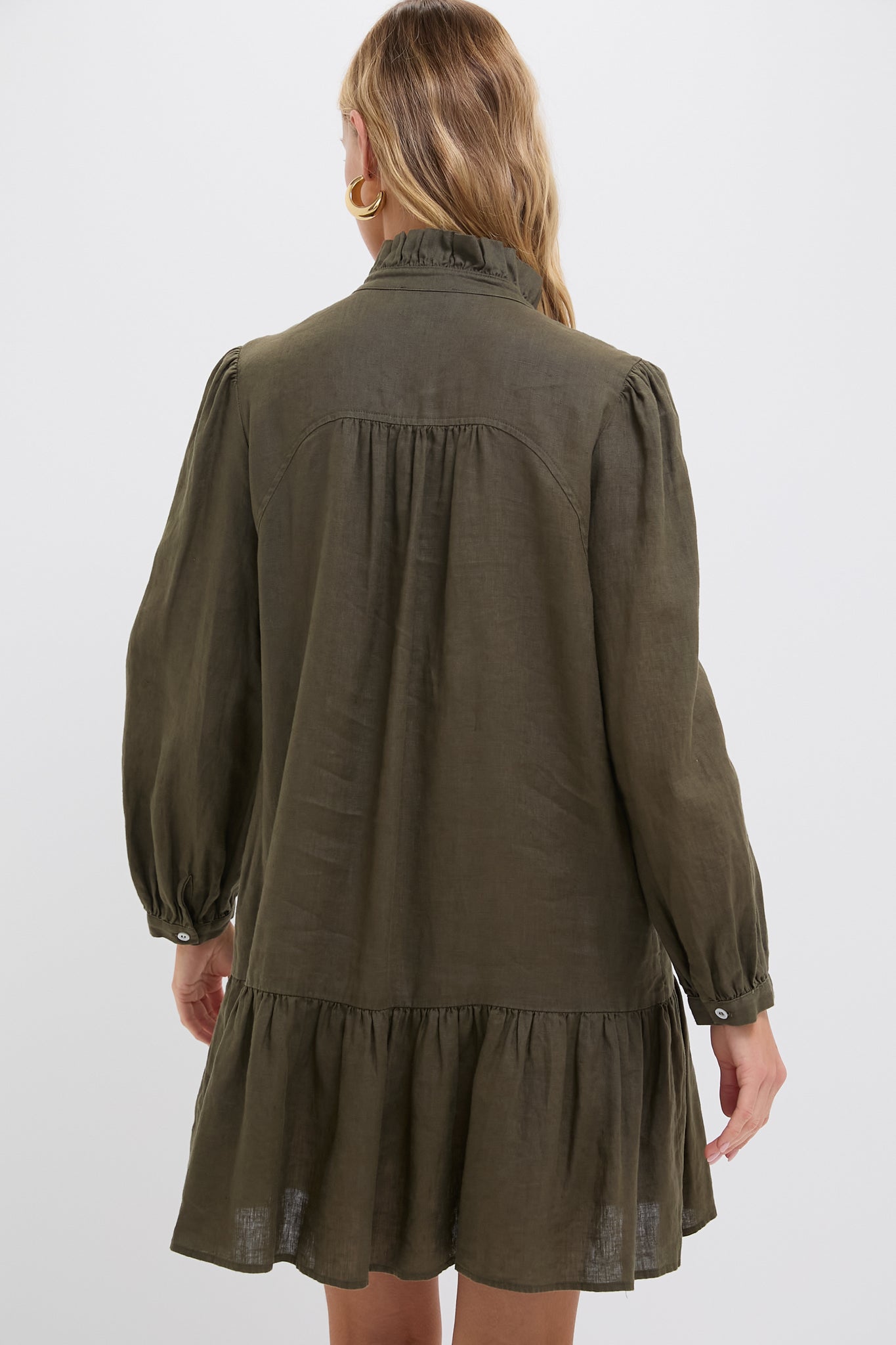 Olive Green Linen Palmerston Dress