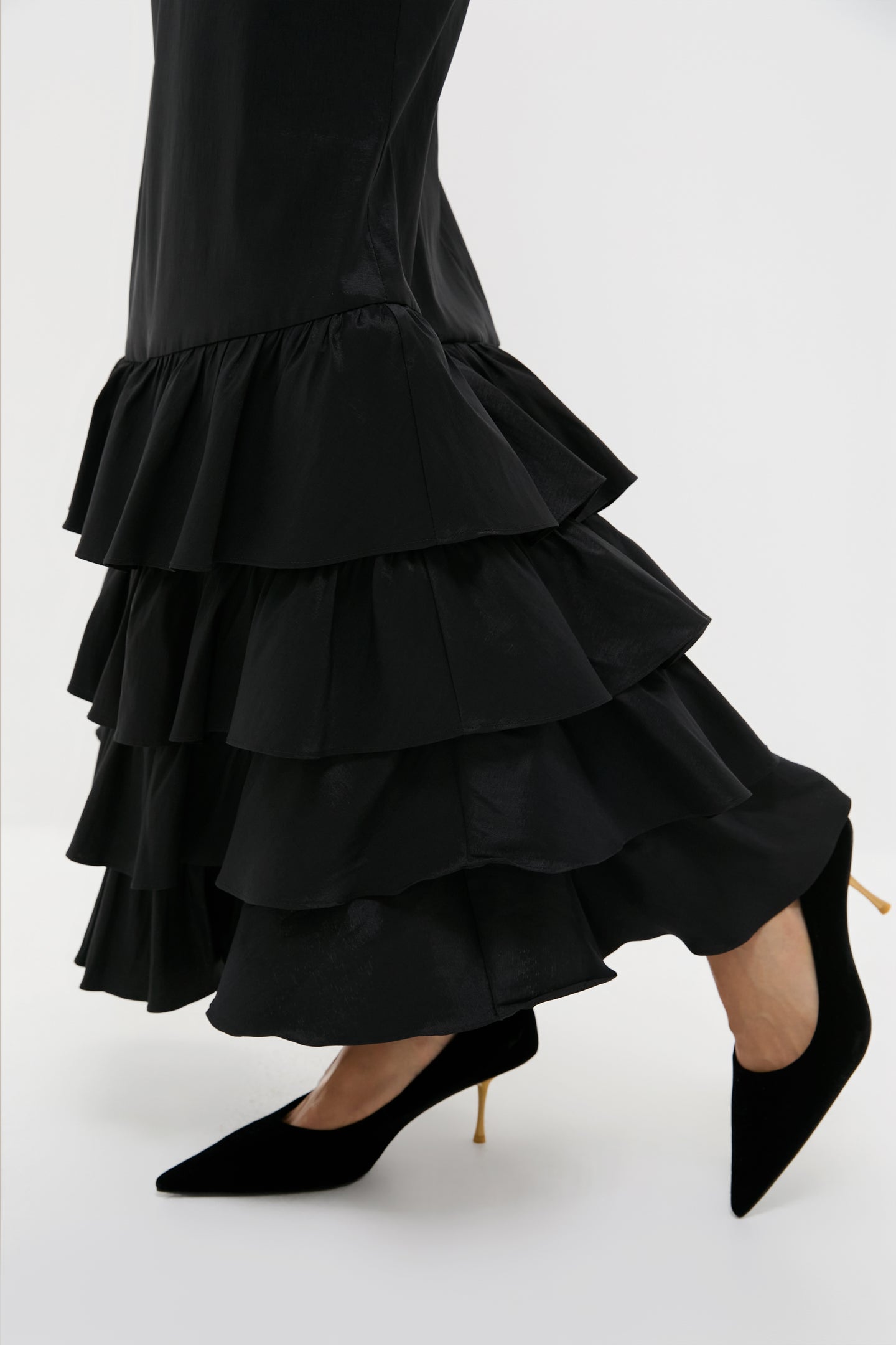 Black Taffeta Carolyn Skirt