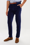 Navy Collins Corduroy Pull-on Trouser (32" Inseam)