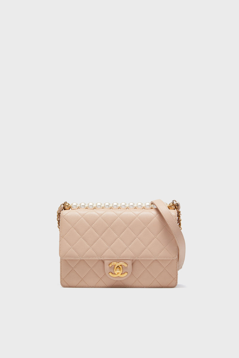 CHANEL Pink Pearl Wallet On Chain