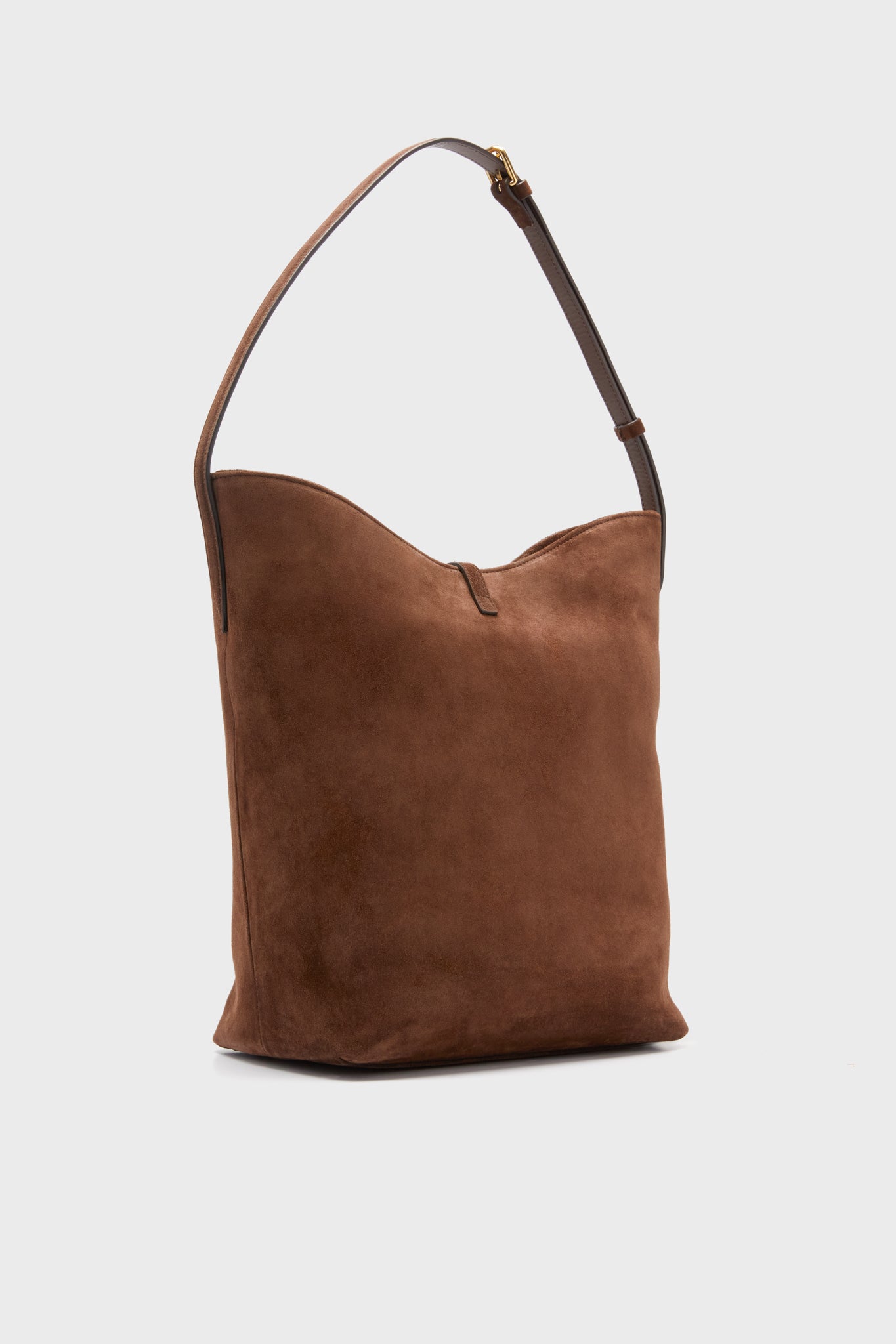 Dark Brown Suede Penne Bucket