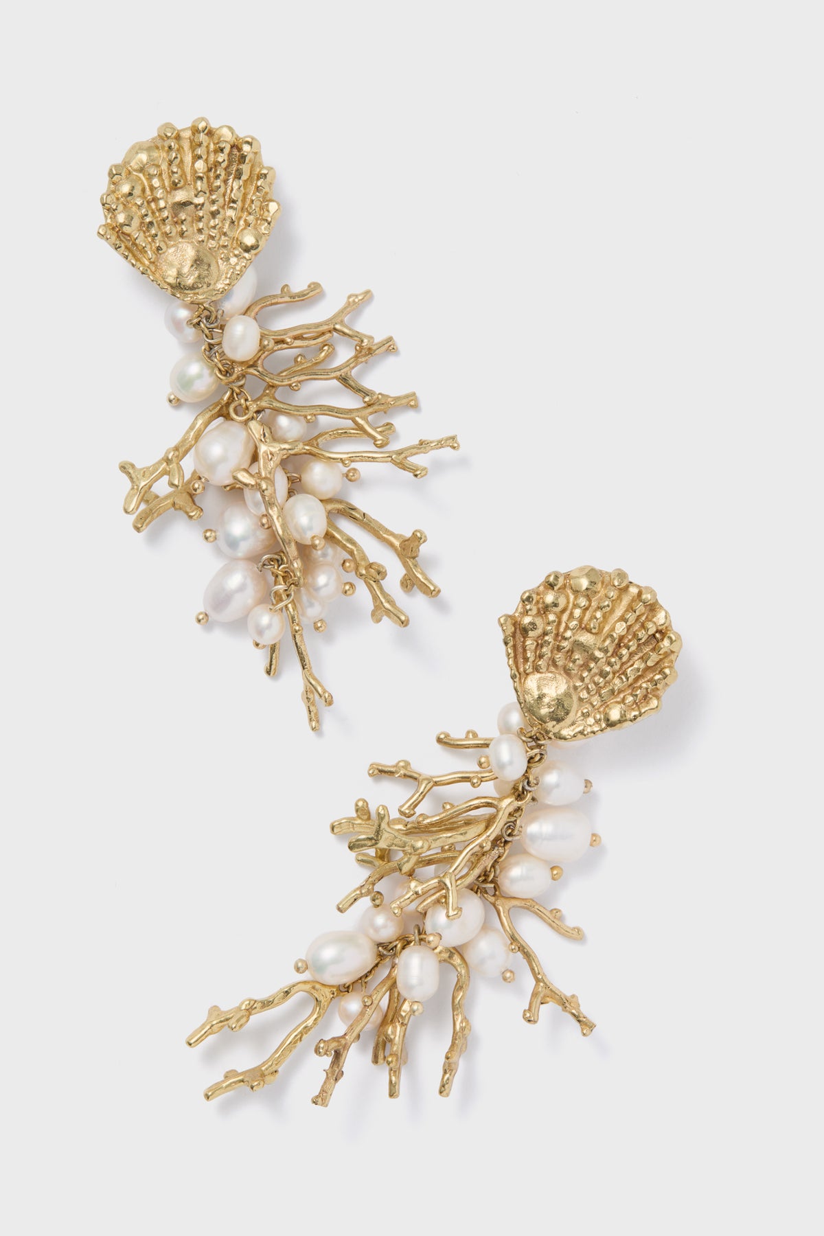 Gold Reverie Cluster Pearl Drop Earrings