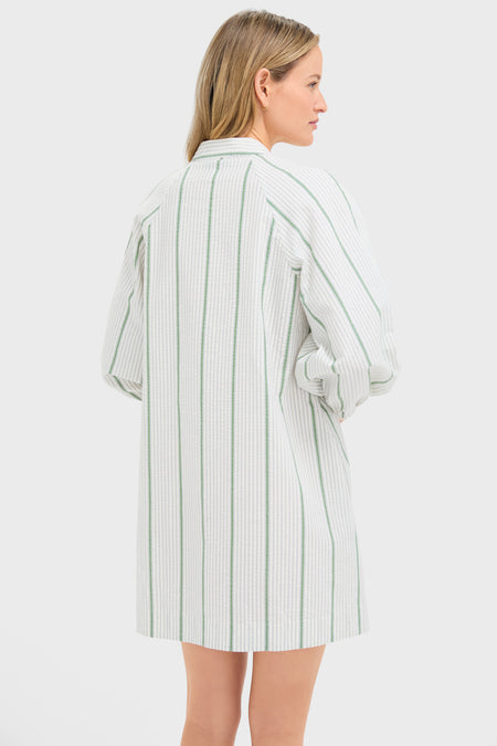 Mondego Stripe Seersucker Mini Maryse Caftan
