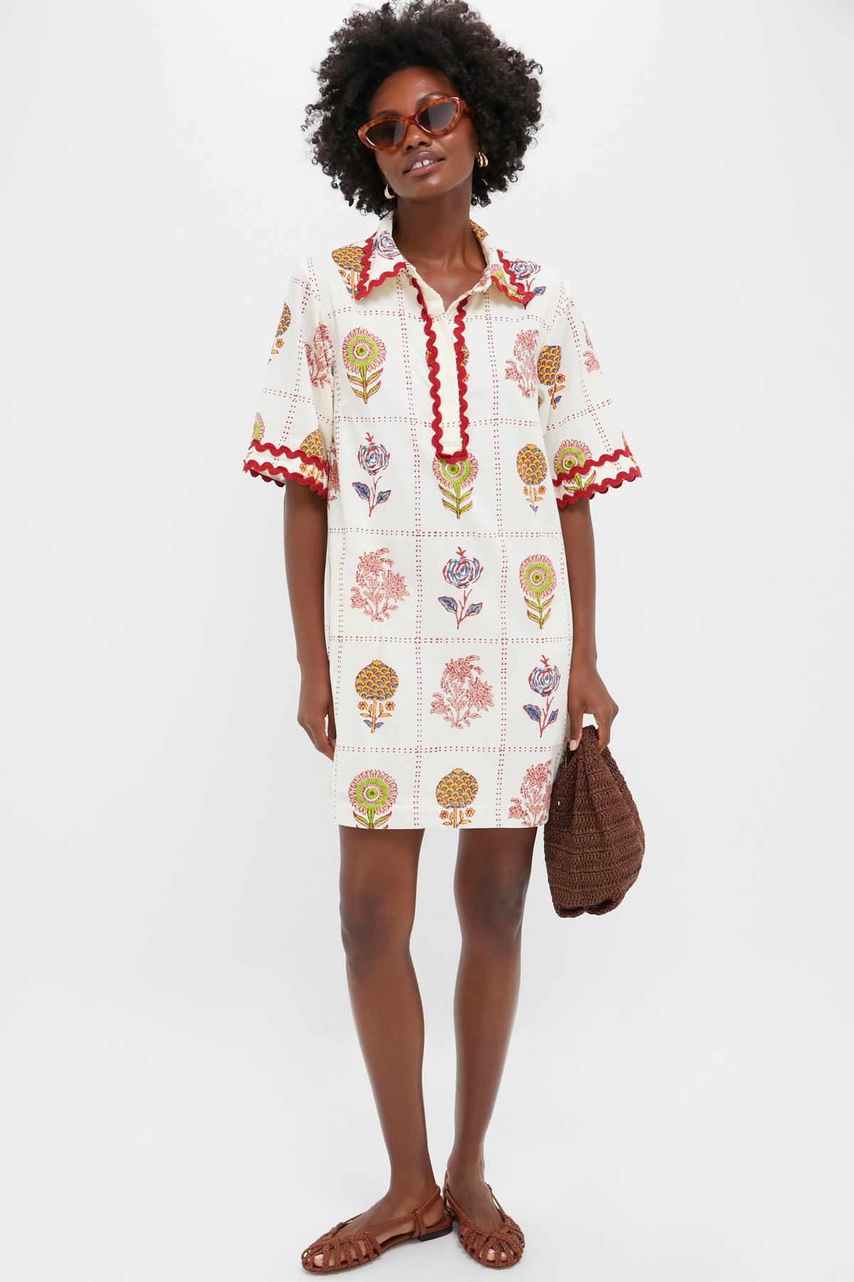 Taormina Cream Collared Mini Shirt Dress