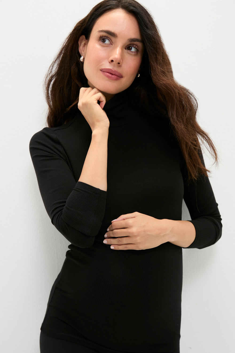 Black Softest Rib Turtleneck