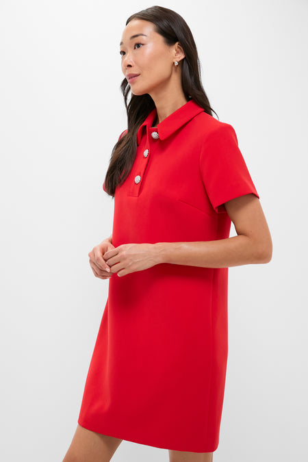 Red Crepe Helen Dress