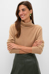 Camel Cashmere Turtleneck Sweater