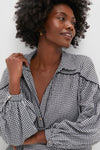 Black Gingham Seersucker Izzy Popover Top