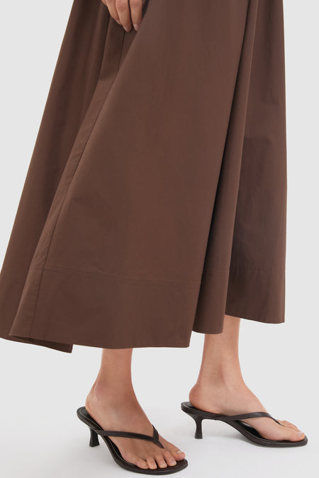 Chocolate Poplin Racer Dress