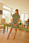 Moss Green Gingham Tweed Jackie Dress