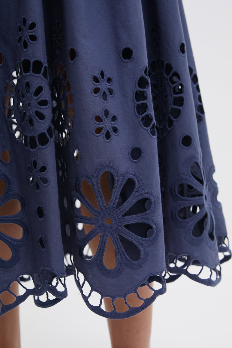 Vintage Blue The Super Bloom Eyelet Skirt