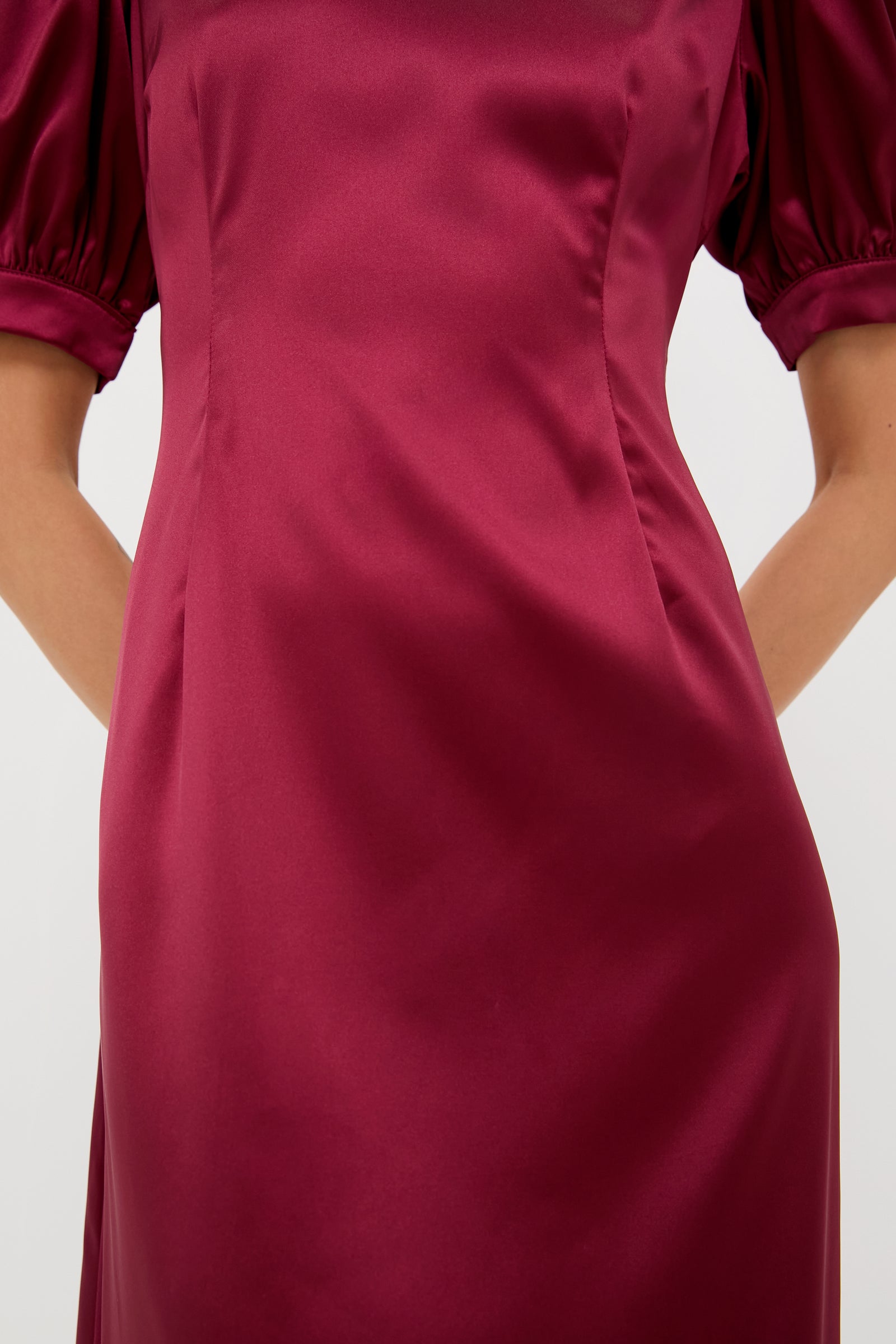 Oxblood Embellished Sappho Midi Dress