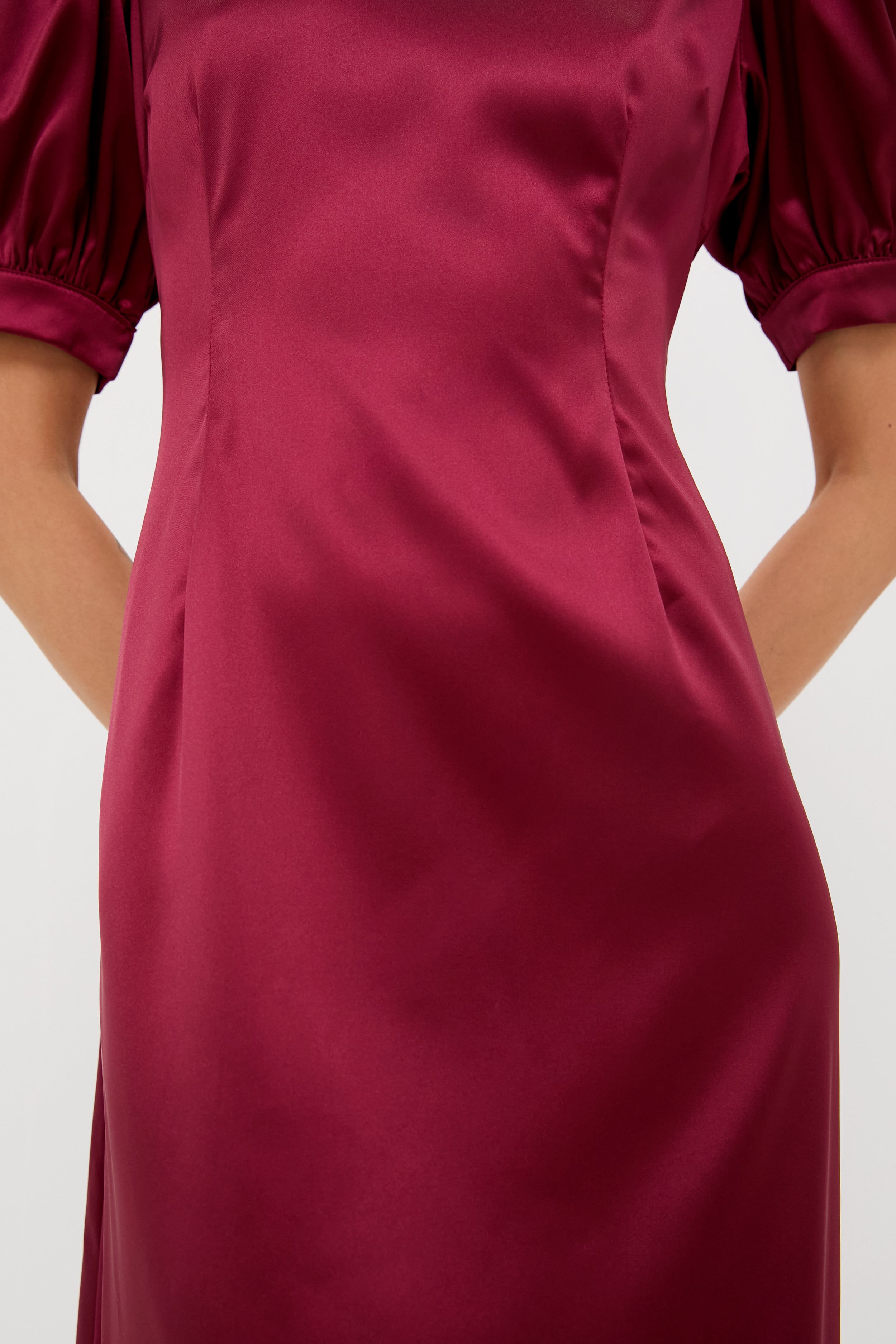 Oxblood Embellished Sappho Midi Dress