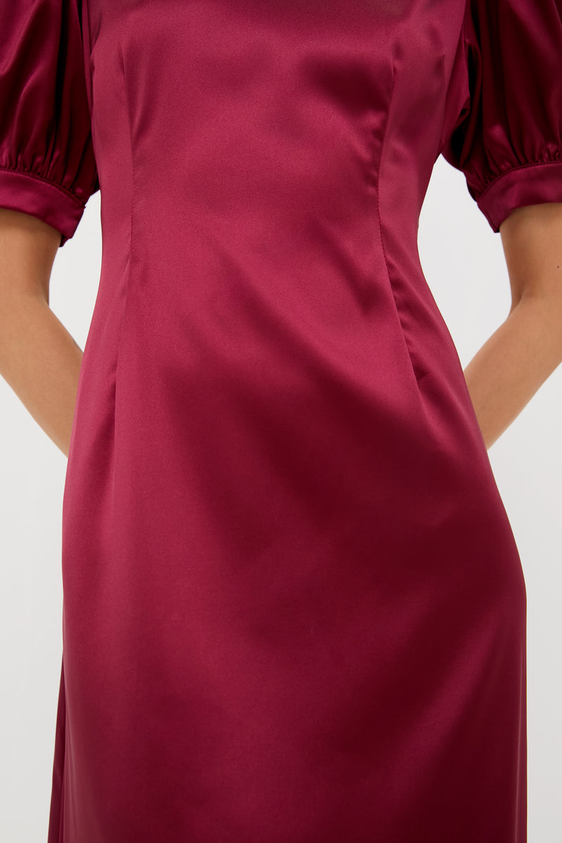 Oxblood Embellished Sappho Midi Dress