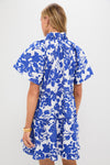 Blue & White Floral Thea Mini Dress